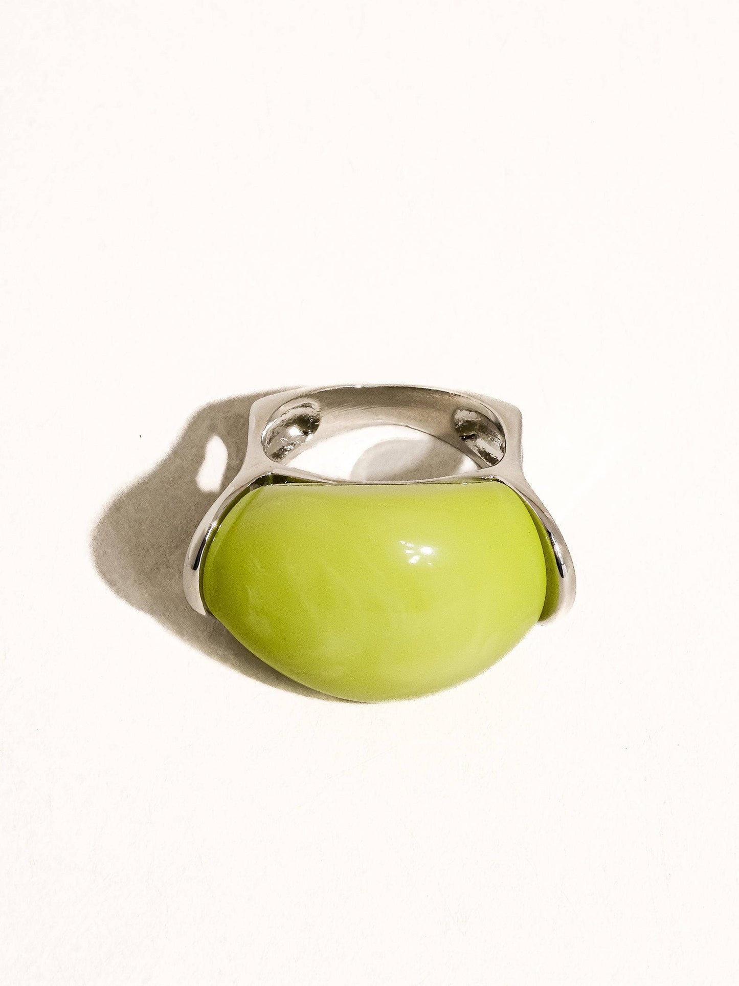 Nanette Platinum Plated Jade Statement Ring