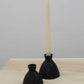 Matte Black Ceramic Candle Taper Holder