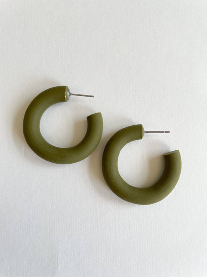 Ellory Hoops in Olive