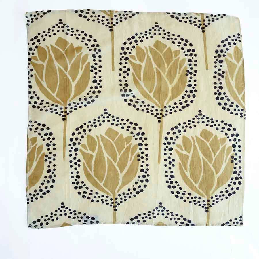 Women Head Bandana Scarf Block print cotton - Golden Gal