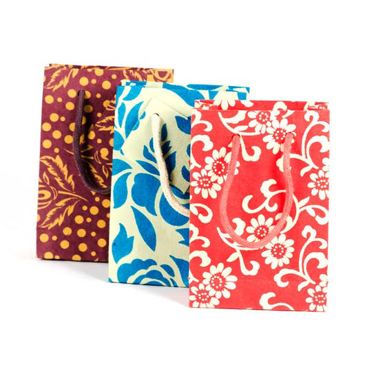 Recycled Paper Small Gift Bag 4x6x2 - Assorted Eco-friendly