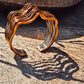 Brass Layered Waves Ripple Cuff Bangle