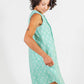 Pintucked Away Dress Aqua Ikat