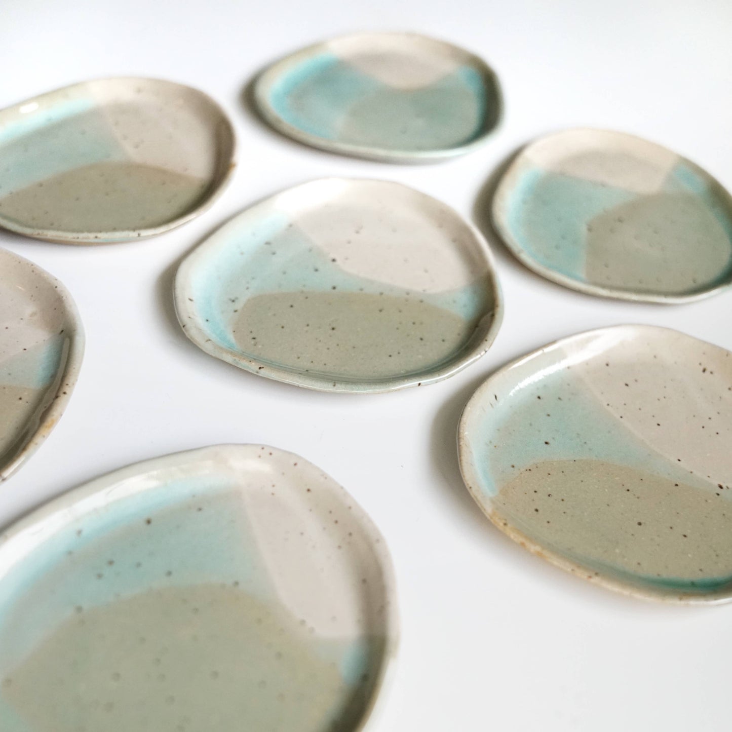 Sea Glass/Off-White Glaze - Small Ceramic Dish