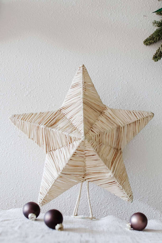 13" Large Raffia Star Tree Topper