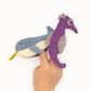 Finger Puppet - Narwhal and Seahorse (Ocean theme) 