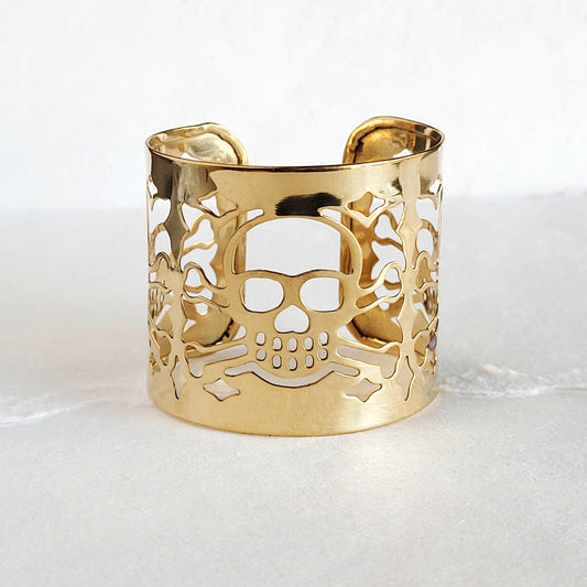 Brass Skull Cuff