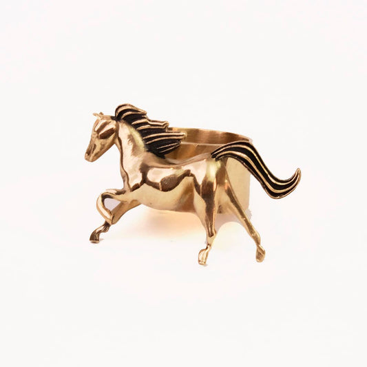 Horses Brass Bandana Slide Ring