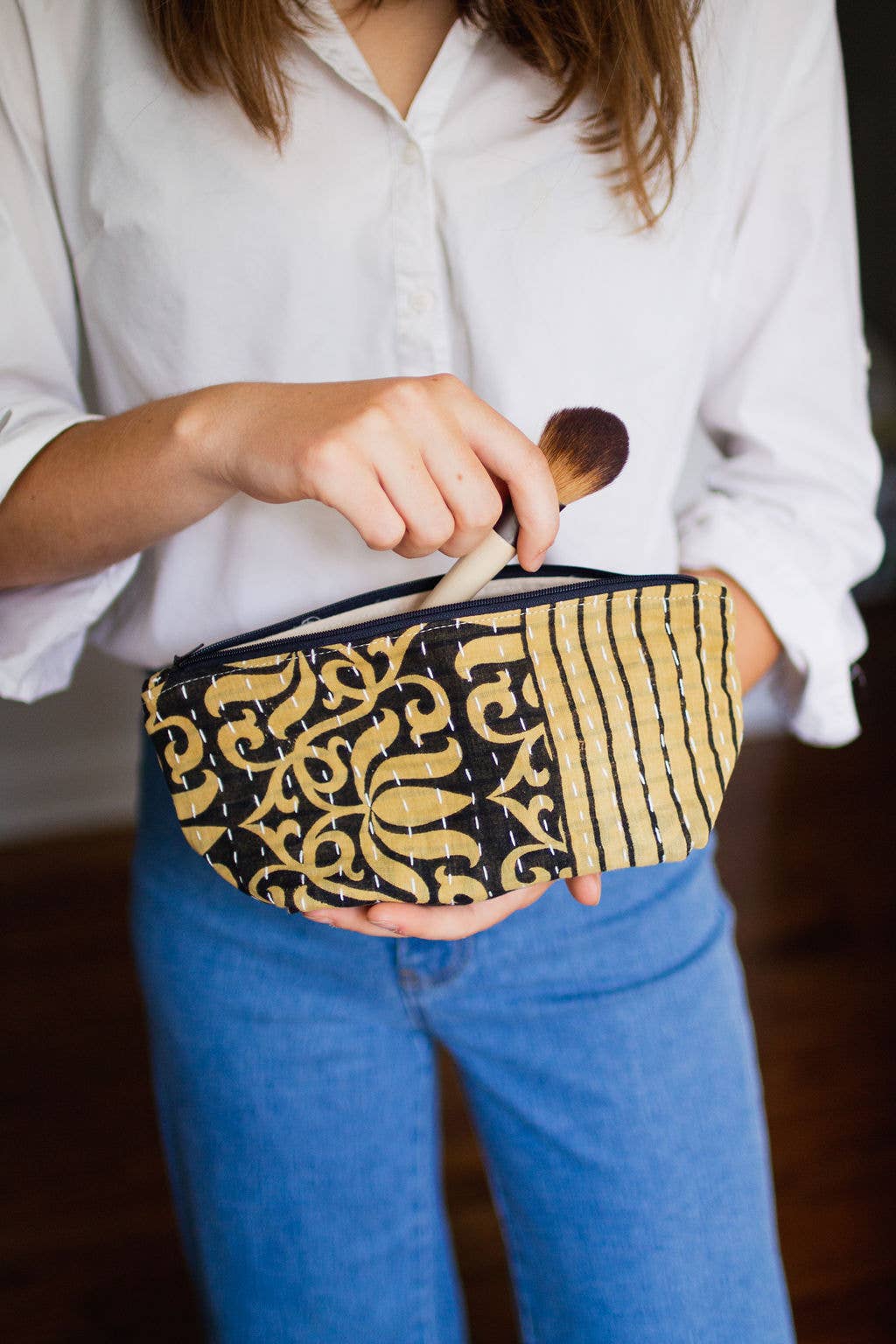 Kantha Cosmetic Bag - Medium