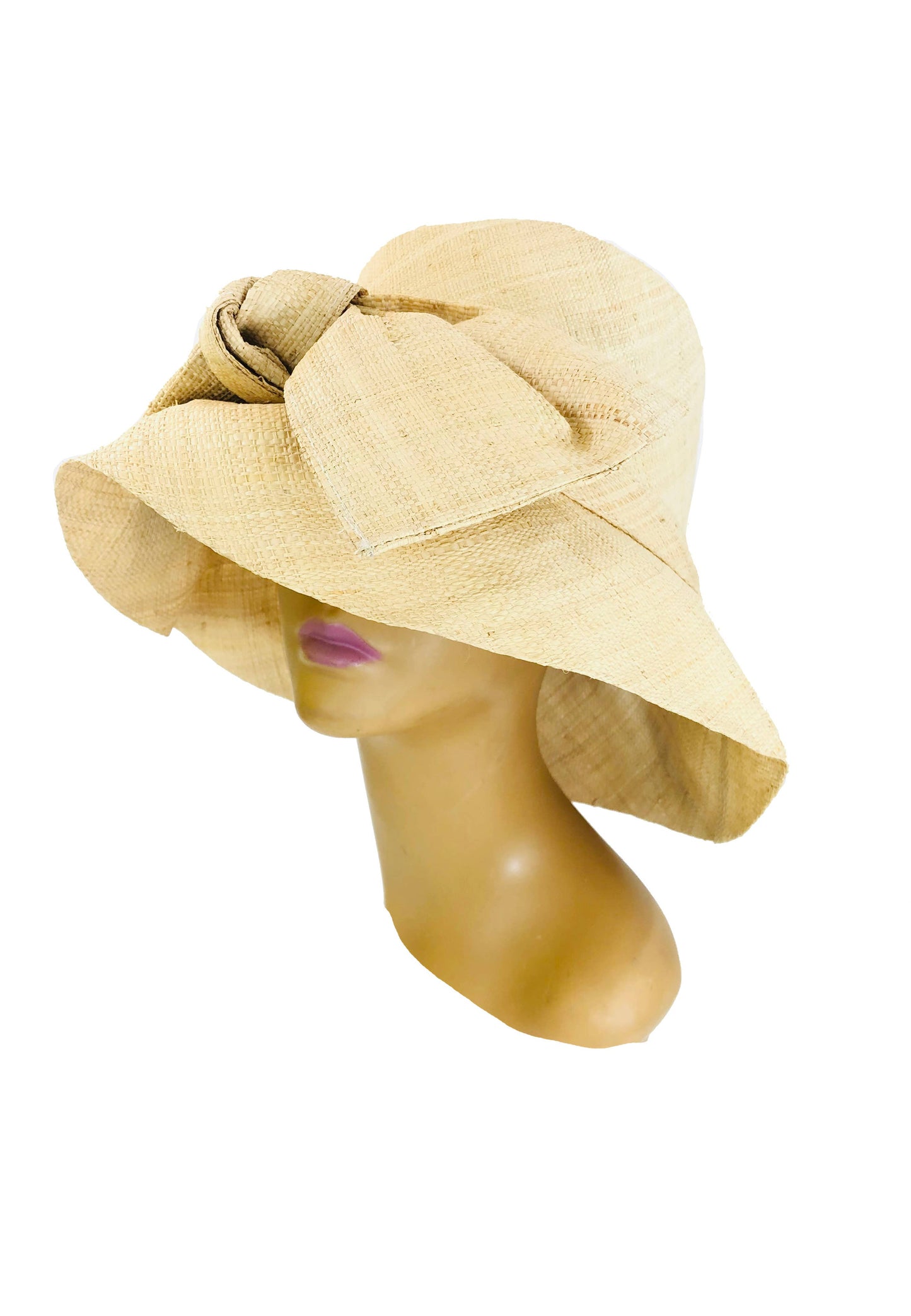 3" Brim Cara Bucket Straw Hat with Big Bow