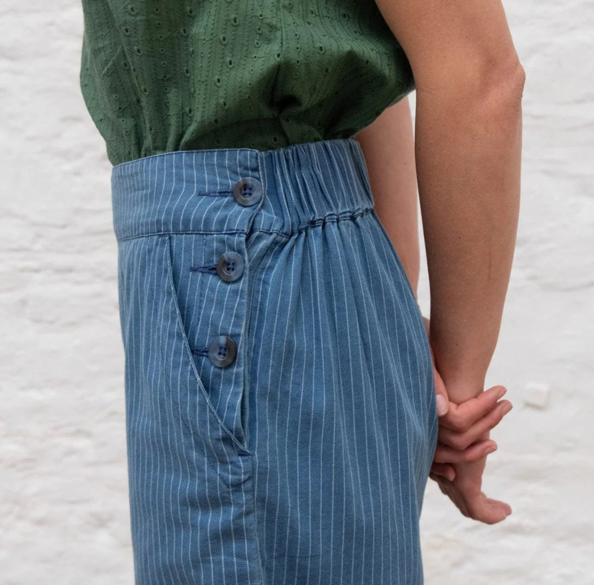 Striped Denim Culottes