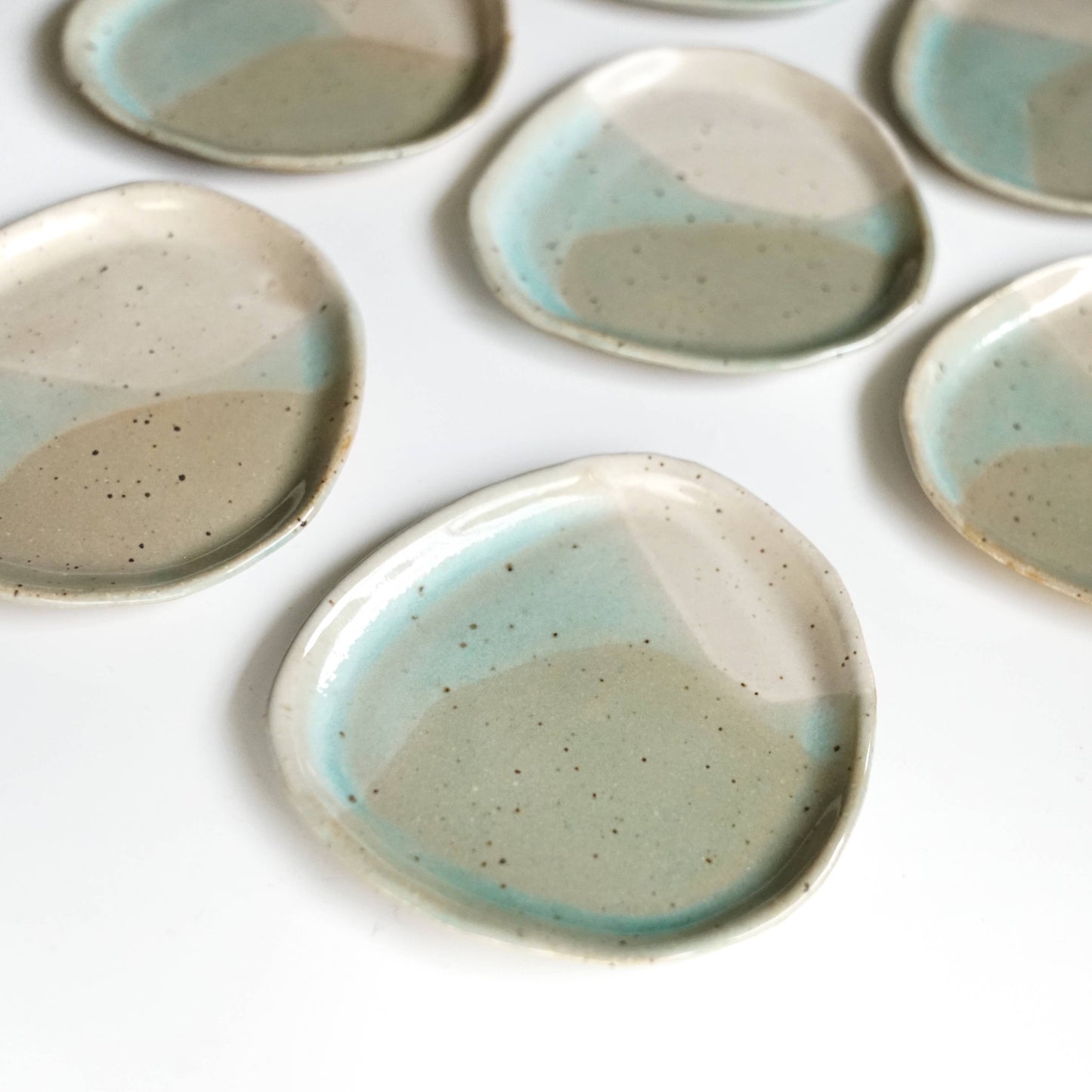 Sea Glass/Off-White Glaze - Small Ceramic Dish