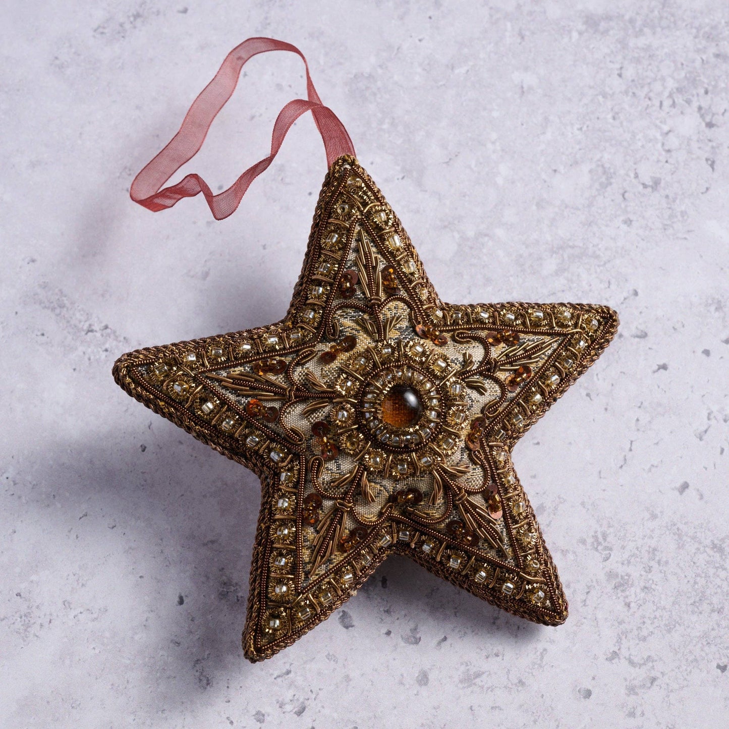 Modern Victorian Intricate Star Beaded Ornament