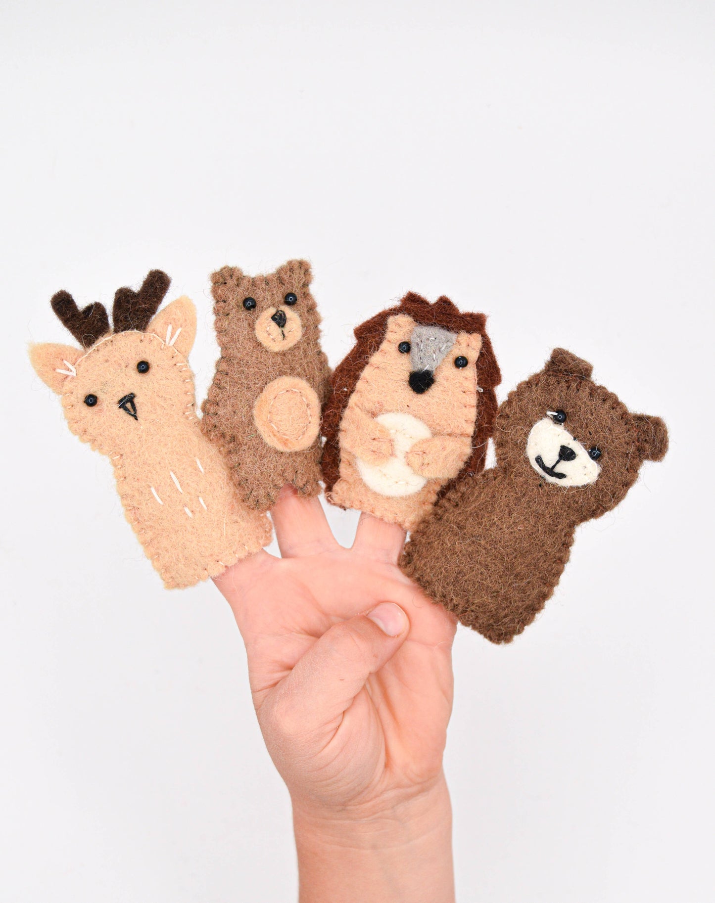 Finger Puppet - Hedgehog and Bear Set