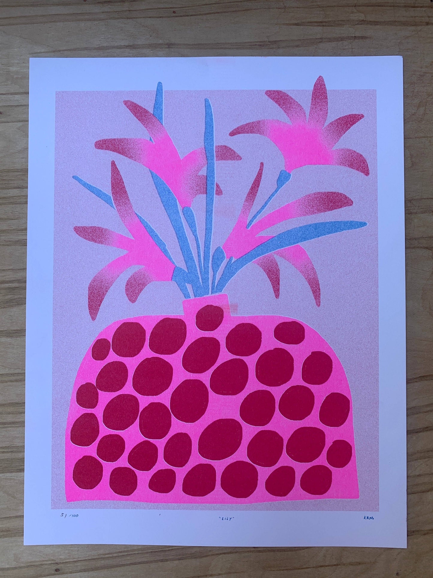 Risograph Print - Lily 8.5x11"