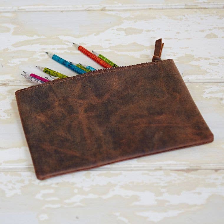 Buffalo Leather Pouch - Pencil Case - Kindle Case