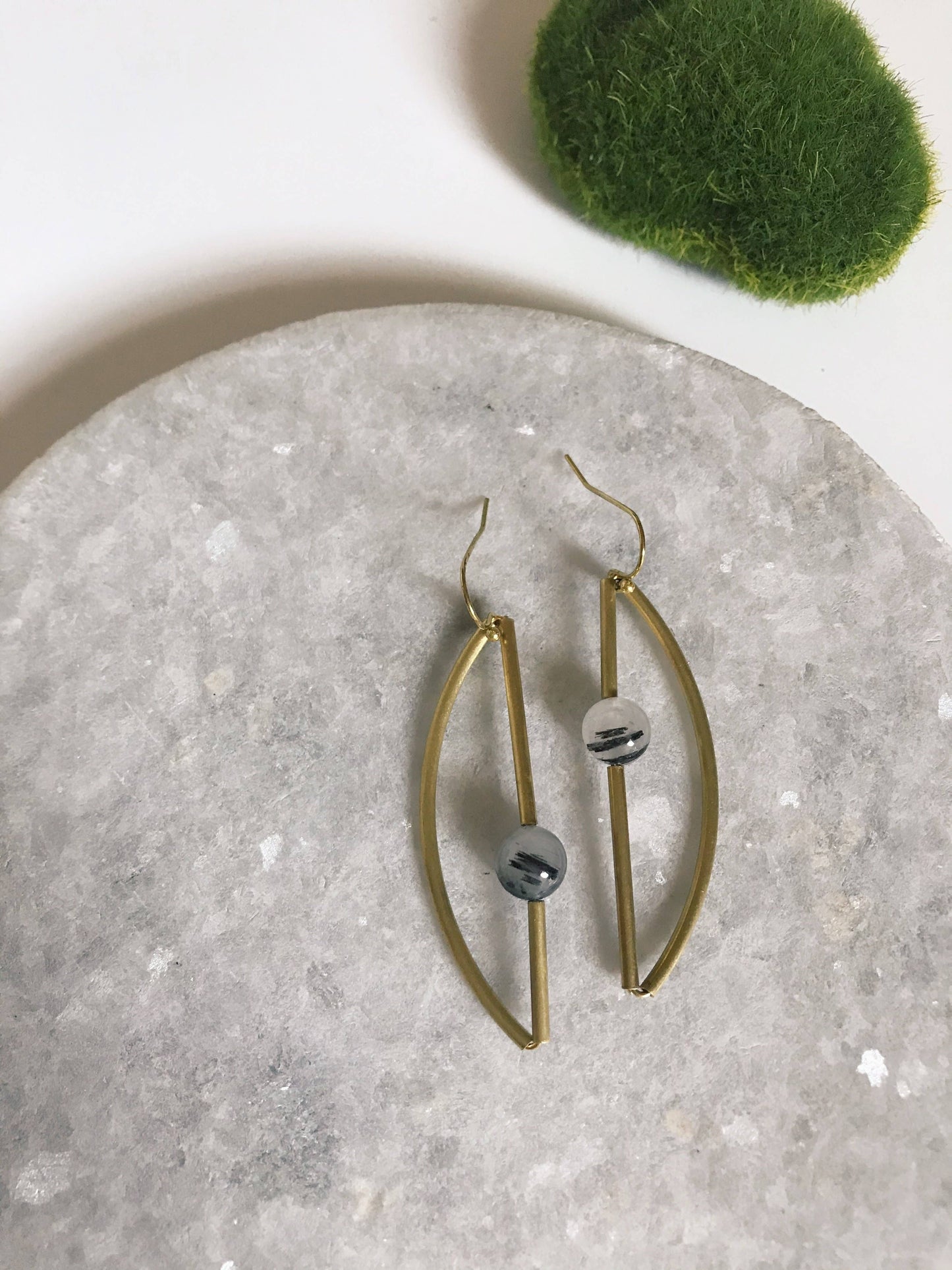 Juxtaposition natural stone earrings