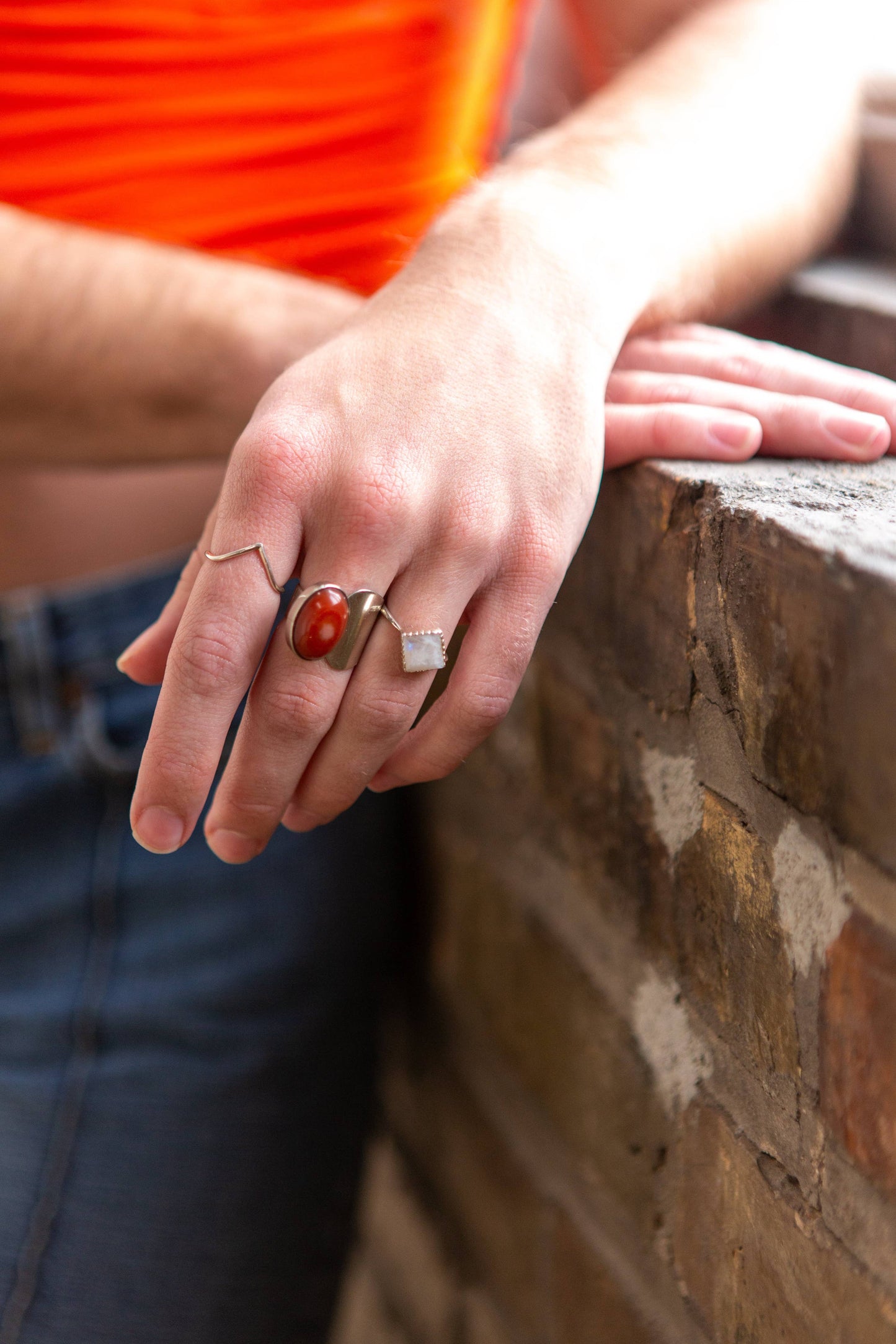 Offset Agate Ring