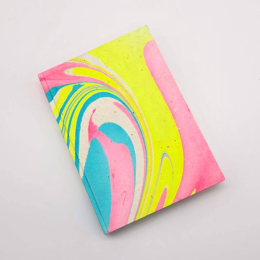 Neon Swirl Marble Hardback Journal