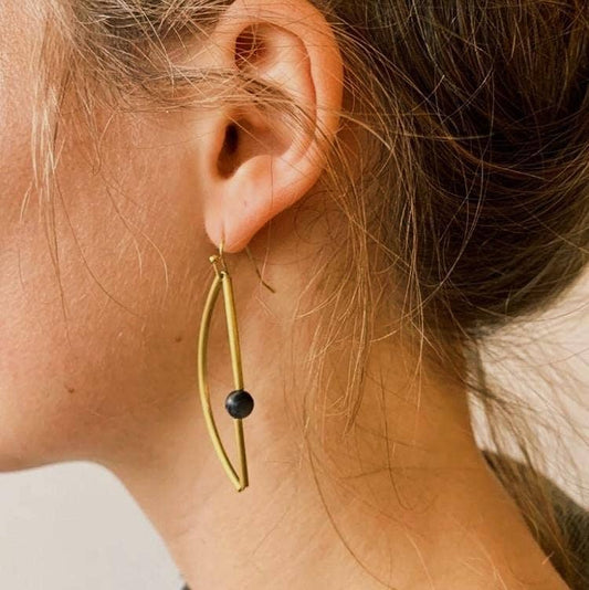 Juxtaposition natural stone earrings