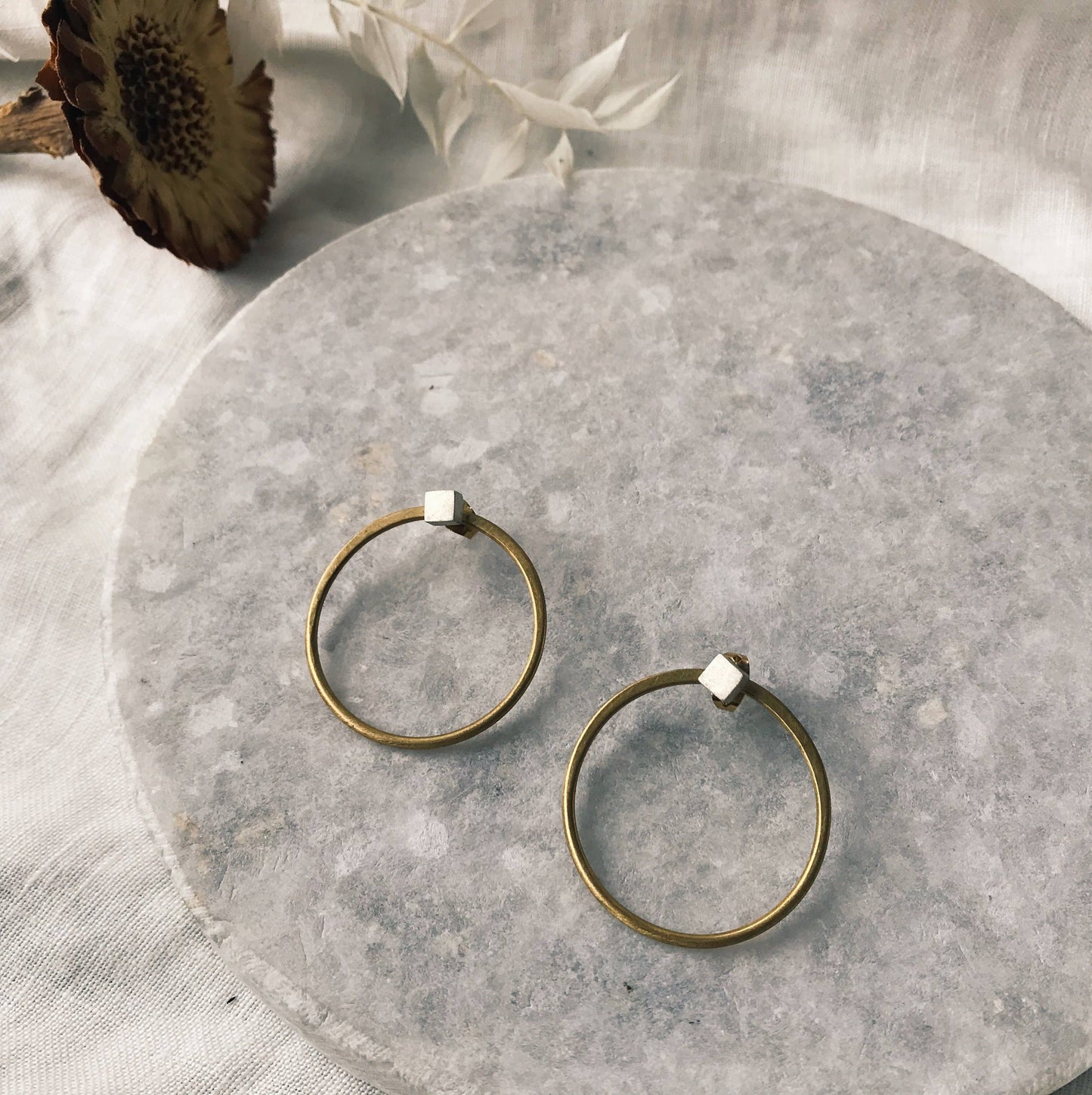 Brass hoop jacket studs