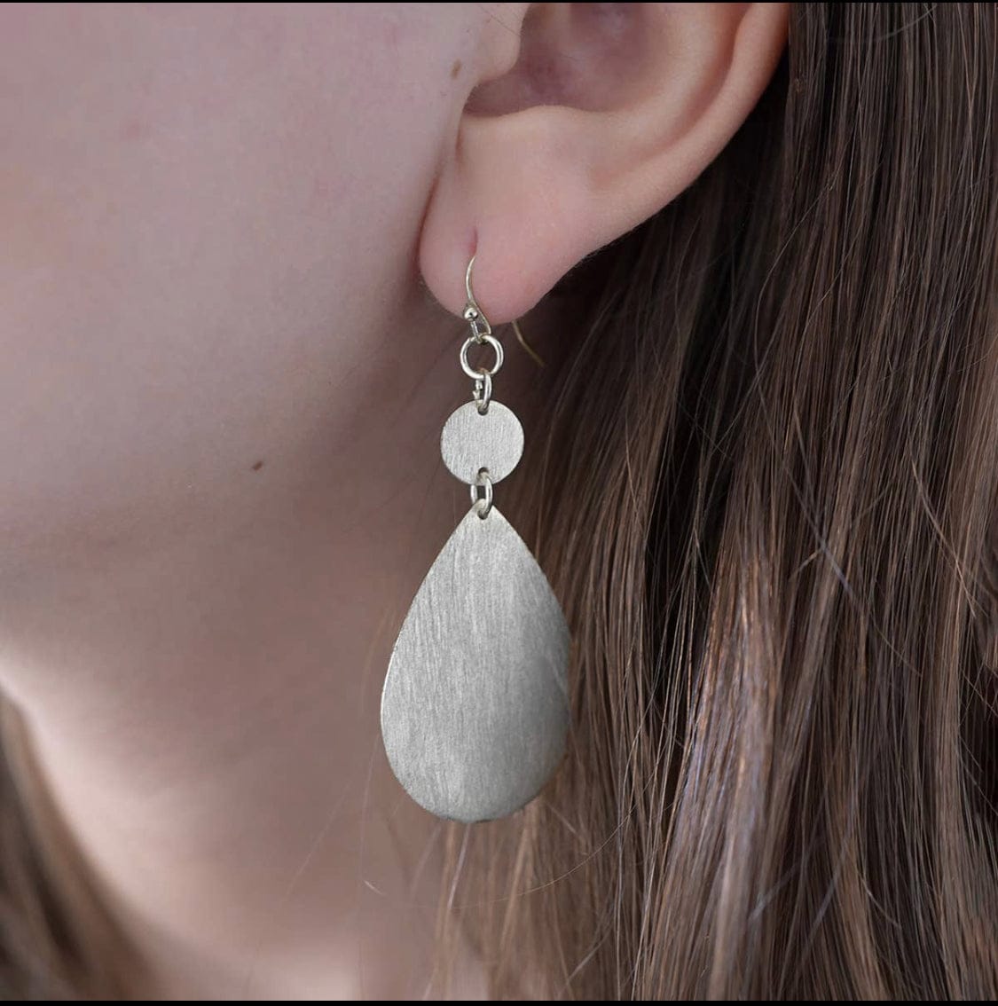 Silver Brass Twilight Teardrop Earrings