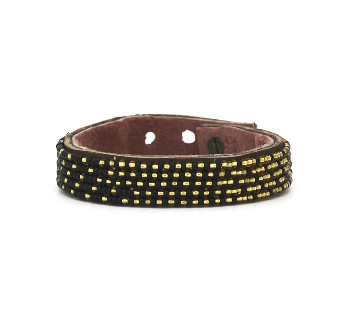 Atlas Beaded Leather Cuff