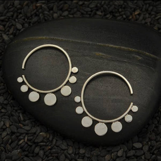 Flat Circle Hoop Earrings