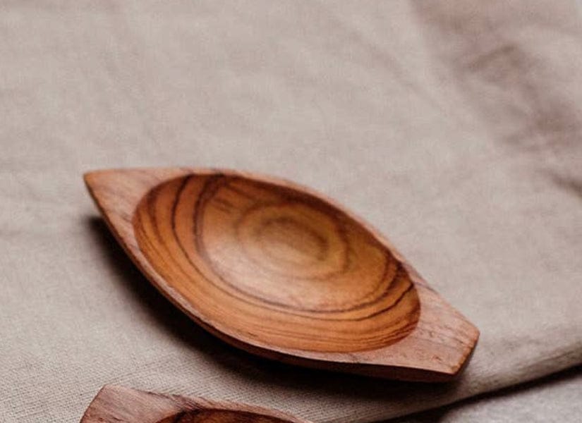 Teak Mini Leaf Condiment Dish